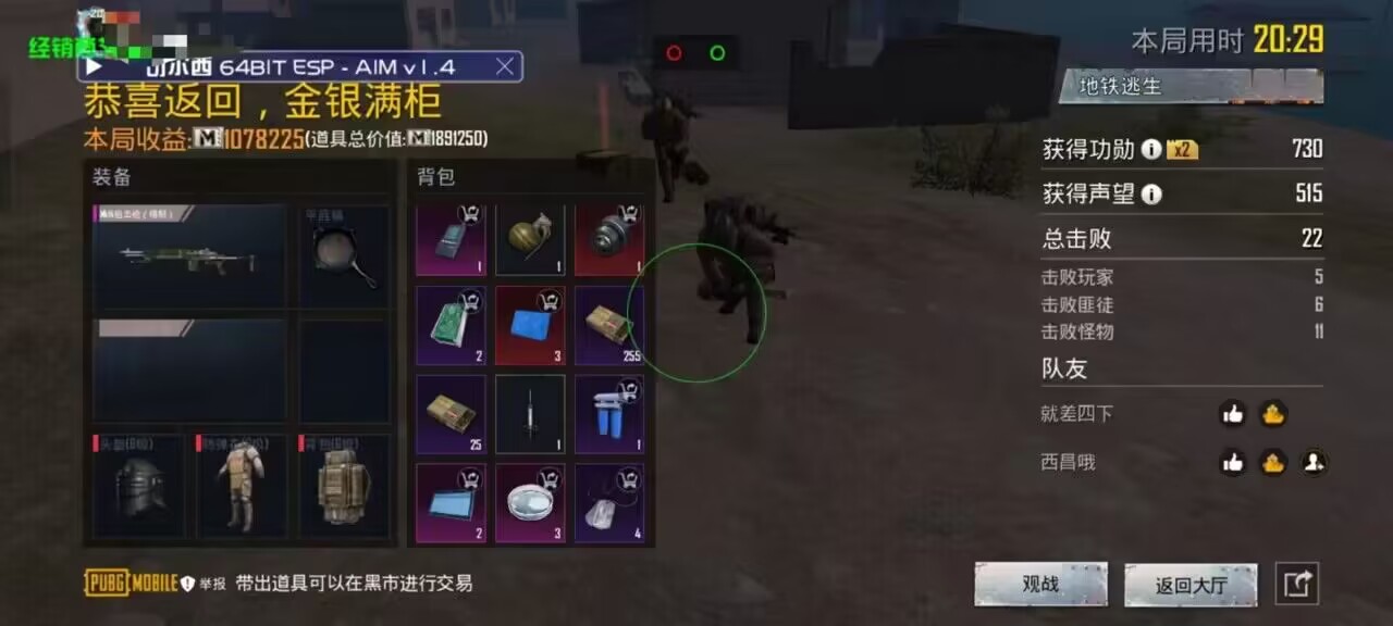 和平精英辅助【死神】支持苹果IOS免越狱 人物透视 骨骼显示 手雷预警
